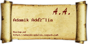 Adamik Adélia névjegykártya